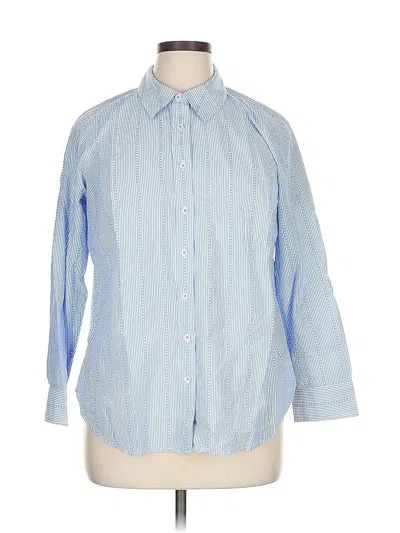 Pre-owned Talbots Long Sleeve Button Down Shirt In Blue