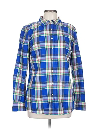 Pre-owned Talbots Long Sleeve Button Down Shirt In Blue