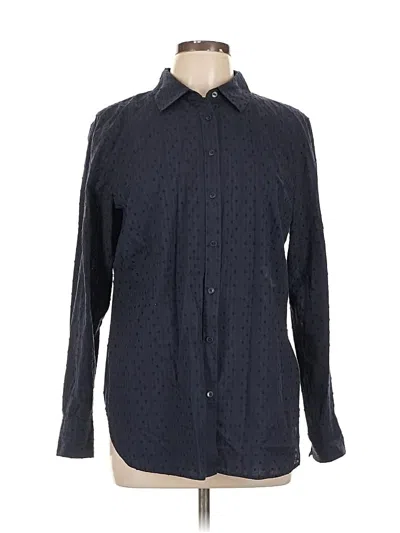 Pre-owned Talbots Long Sleeve Button Down Shirt In Blue