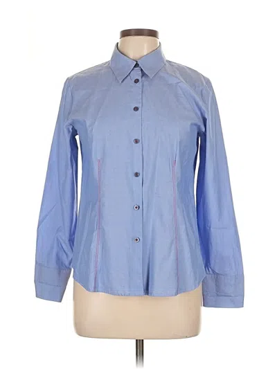 Pre-owned Talbots Long Sleeve Button Down Shirt In Blue