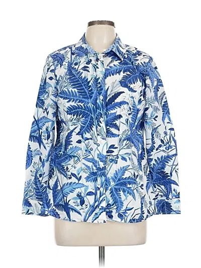 Pre-owned Talbots Long Sleeve Button Down Shirt In Blue