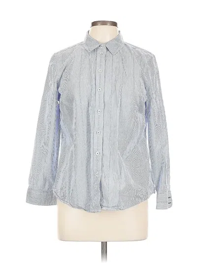 Pre-owned Talbots Long Sleeve Button Down Shirt In Blue