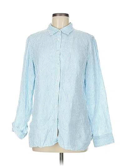 Pre-owned Talbots Long Sleeve Button Down Shirt In Blue