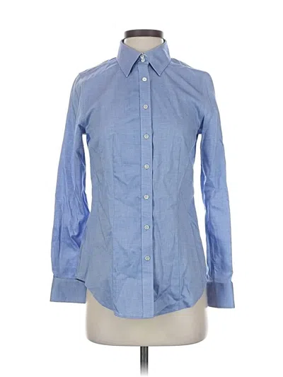 Pre-owned Talbots Long Sleeve Button Down Shirt In Blue