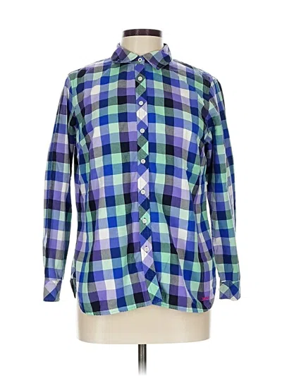 Pre-owned Talbots Long Sleeve Button Down Shirt In Blue