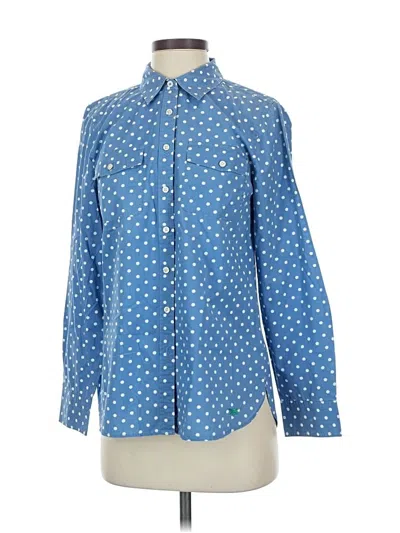 Pre-owned Talbots Long Sleeve Button Down Shirt In Blue