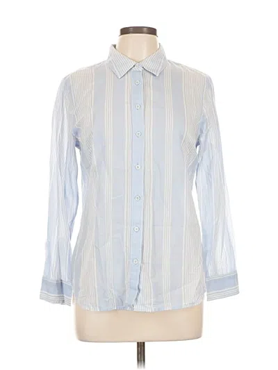 Pre-owned Talbots Long Sleeve Button Down Shirt In Blue