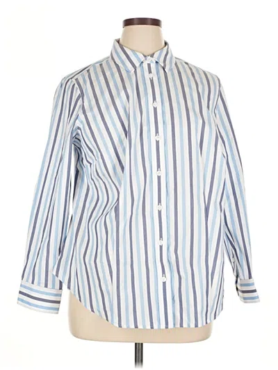 Pre-owned Talbots Long Sleeve Button Down Shirt In Blue