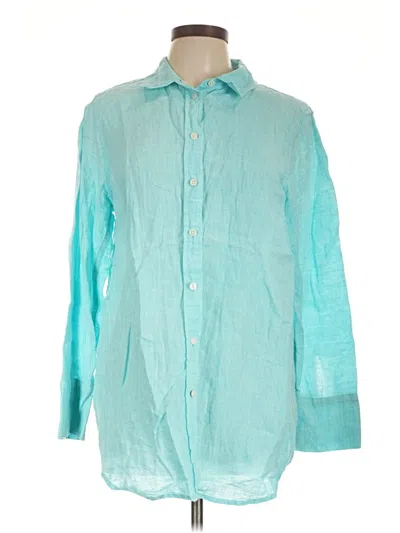 Pre-owned Talbots Long Sleeve Button Down Shirt In Blue