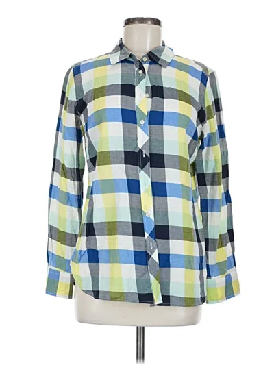 Pre-owned Talbots Long Sleeve Button Down Shirt In Blue