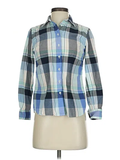 Pre-owned Talbots Long Sleeve Button Down Shirt In Blue