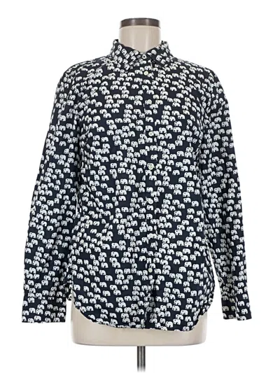 Pre-owned Talbots Long Sleeve Button Down Shirt In Blue