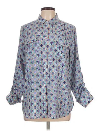 Pre-owned Talbots Long Sleeve Button Down Shirt In Blue