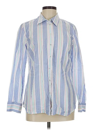Pre-owned Talbots Long Sleeve Button Down Shirt In Blue