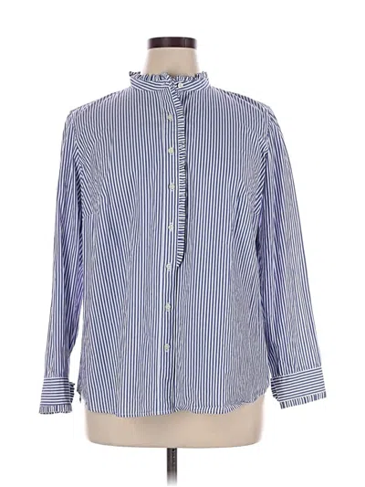 Pre-owned Talbots Long Sleeve Button Down Shirt In Blue