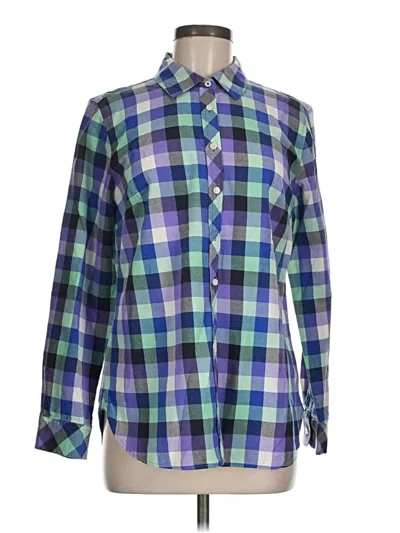 Pre-owned Talbots Long Sleeve Button Down Shirt In Blue