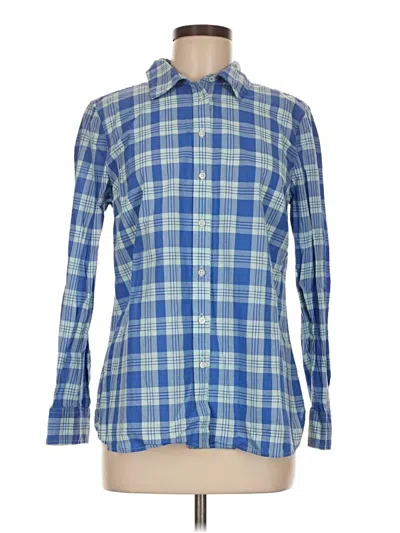 Pre-owned Talbots Long Sleeve Button Down Shirt In Blue