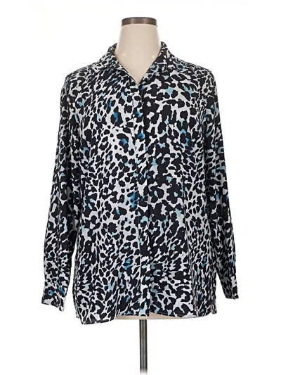 Pre-owned Talbots Long Sleeve Button Down Shirt In Blue