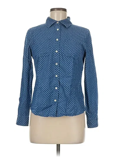 Pre-owned Talbots Long Sleeve Button Down Shirt In Blue