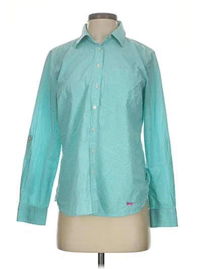 Pre-owned Talbots Long Sleeve Button Down Shirt In Blue