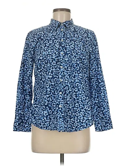 Pre-owned Talbots Long Sleeve Button Down Shirt In Blue