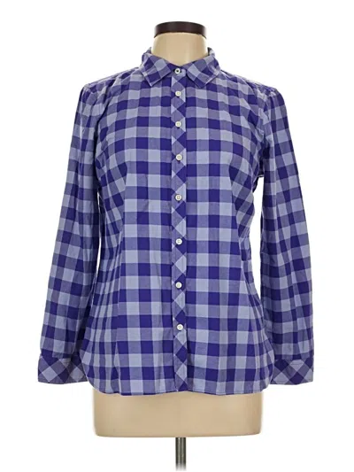 Pre-owned Talbots Long Sleeve Button Down Shirt In Blue
