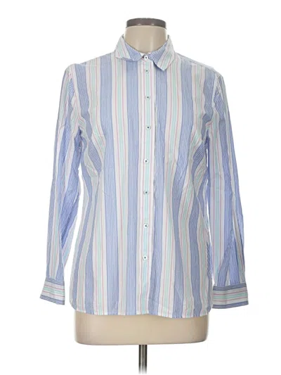 Pre-owned Talbots Long Sleeve Button Down Shirt In Blue