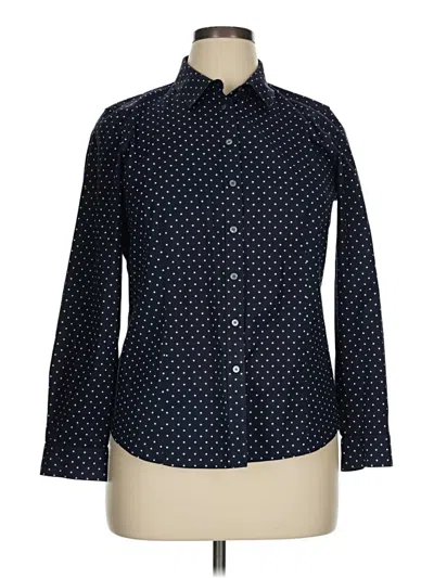 Pre-owned Talbots Long Sleeve Button Down Shirt In Blue