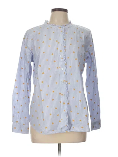 Pre-owned Talbots Long Sleeve Button Down Shirt In Blue