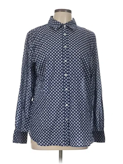 Pre-owned Talbots Long Sleeve Button Down Shirt In Blue