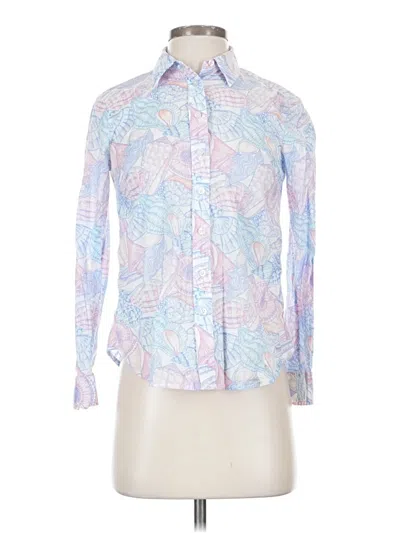 Pre-owned Talbots Long Sleeve Button Down Shirt In Blue
