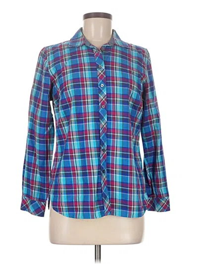 Pre-owned Talbots Long Sleeve Button Down Shirt In Blue