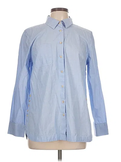Pre-owned Talbots Long Sleeve Button Down Shirt In Blue