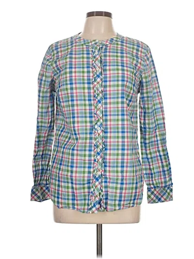 Pre-owned Talbots Long Sleeve Button Down Shirt In Blue