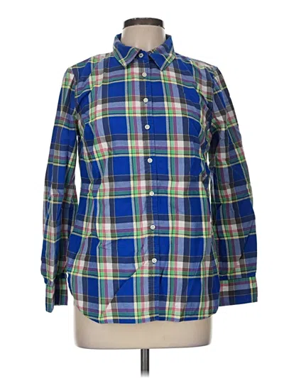 Pre-owned Talbots Long Sleeve Button Down Shirt In Blue