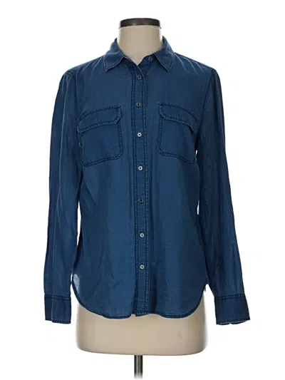 Pre-owned Talbots Long Sleeve Button Down Shirt In Blue