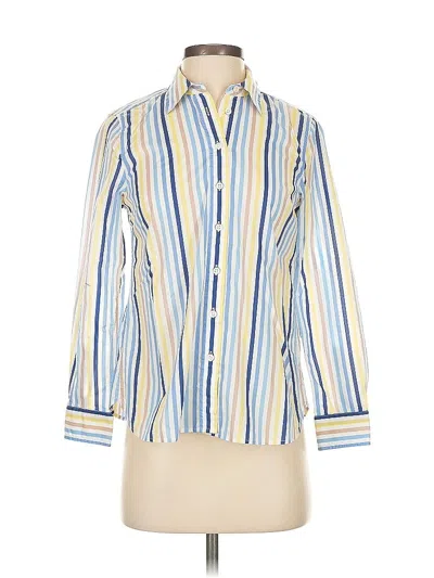 Pre-owned Talbots Long Sleeve Button Down Shirt In Blue