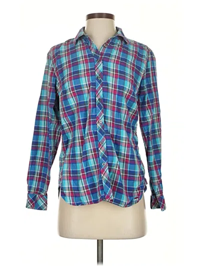 Pre-owned Talbots Long Sleeve Button Down Shirt In Blue