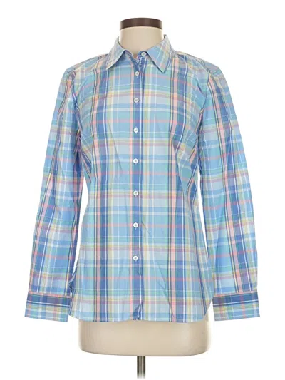 Pre-owned Talbots Long Sleeve Button Down Shirt In Blue