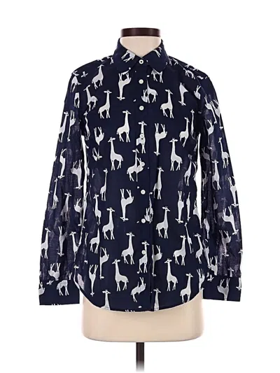 Pre-owned Talbots Long Sleeve Button Down Shirt In Blue