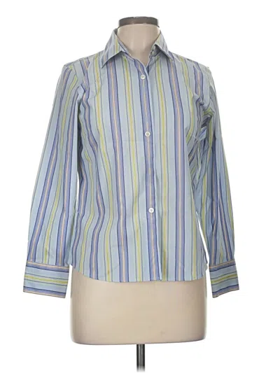 Pre-owned Talbots Long Sleeve Button Down Shirt In Blue