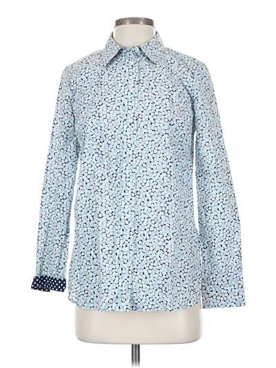 Pre-owned Talbots Long Sleeve Button Down Shirt In Blue