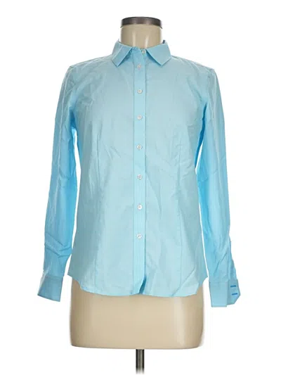 Pre-owned Talbots Long Sleeve Button Down Shirt In Blue