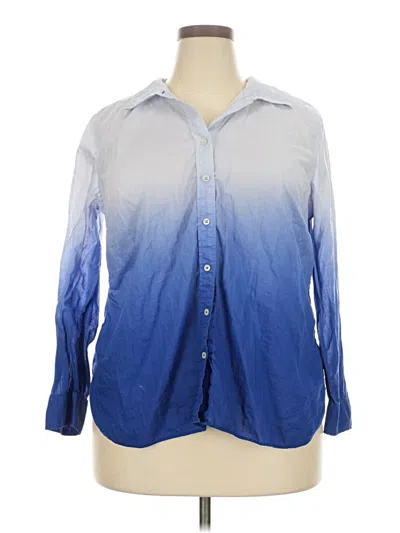 Pre-owned Talbots Long Sleeve Button Down Shirt In Blue