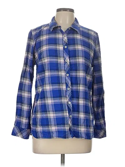 Pre-owned Talbots Long Sleeve Button Down Shirt In Blue
