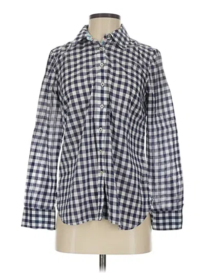 Pre-owned Talbots Long Sleeve Button Down Shirt In Blue