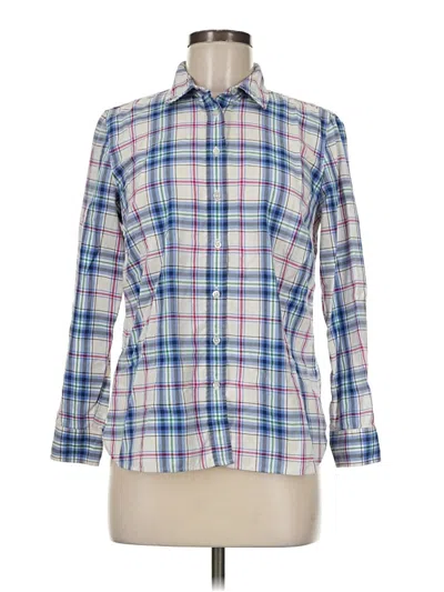 Pre-owned Talbots Long Sleeve Button Down Shirt In Blue