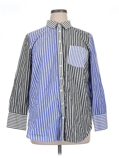 Pre-owned Talbots Long Sleeve Button Down Shirt In Blue