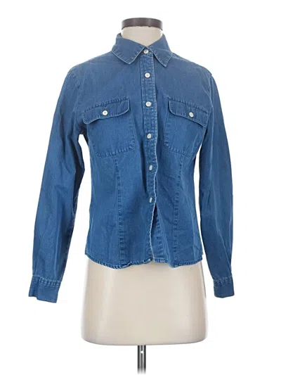 Pre-owned Talbots Long Sleeve Button Down Shirt In Blue