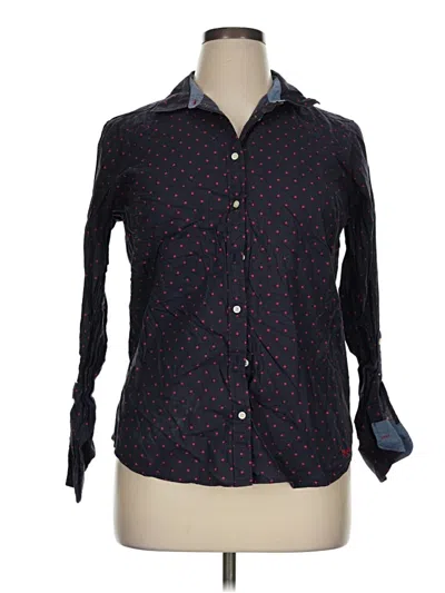 Pre-owned Talbots Long Sleeve Button Down Shirt In Blue
